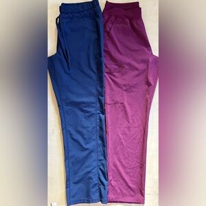 Dickies Women’s Sz Medium Lot Of 2 Scrub Pants Drawstring Navy Blue And Pink